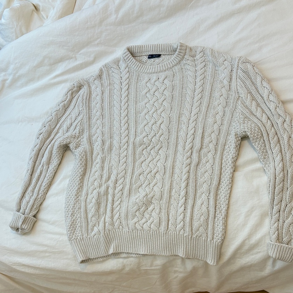 GAP Cable Knit Crewneck Sweater - Cream